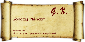 Gönczy Nándor névjegykártya