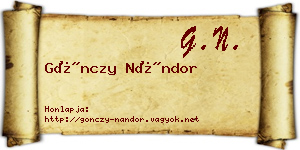 Gönczy Nándor névjegykártya